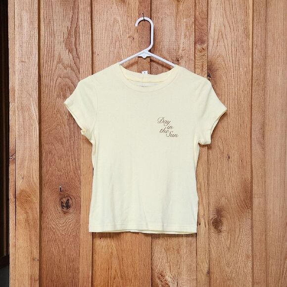 Madewell Day in the Sun Graphic Short Sleeve Lightweight Cotton Tee, XS, Yellow - Picture 1 of 9